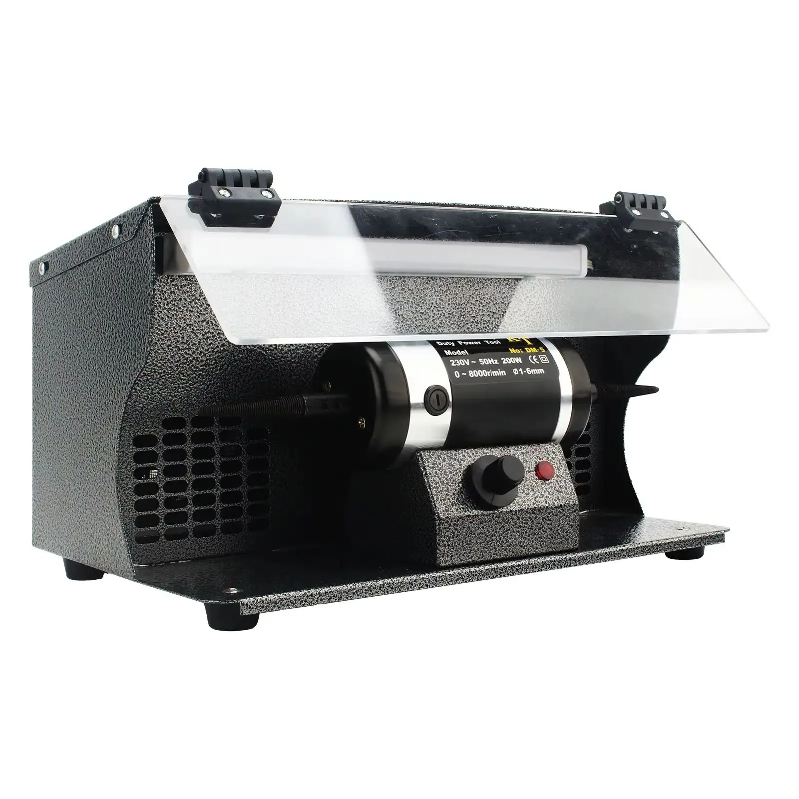 Jewelry Polisher Buffer Machine - เครื่องขัดเครื่องประดับ 200W - เครื่องขัดแบบตั้งโต๊ะพร้อมตัวเก็บฝุ่นและไฟส่องสว่าง, เครื่องมือสำหรับตกแต่งโลหะ/อัญมณีระดับมืออาชีพ
