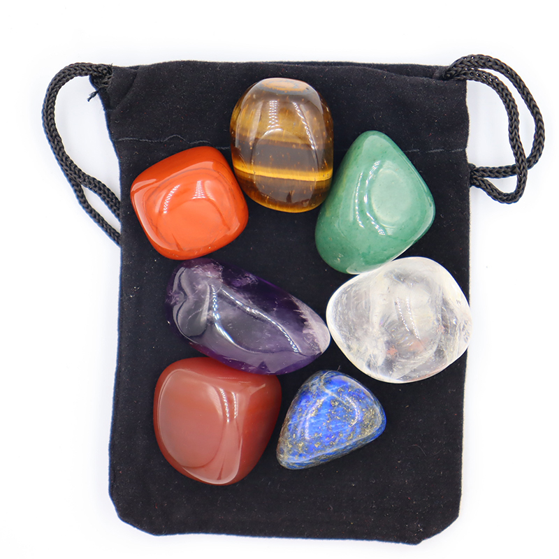 Gemstone Polishing Kit - หินคริสตัลขัดโยคะธรรมชาติ7ชิ้น/เซ็ตหินโมราหินบำบัดหินเรกิสำหรับตกแต่งบ้านหินยอดนิยม