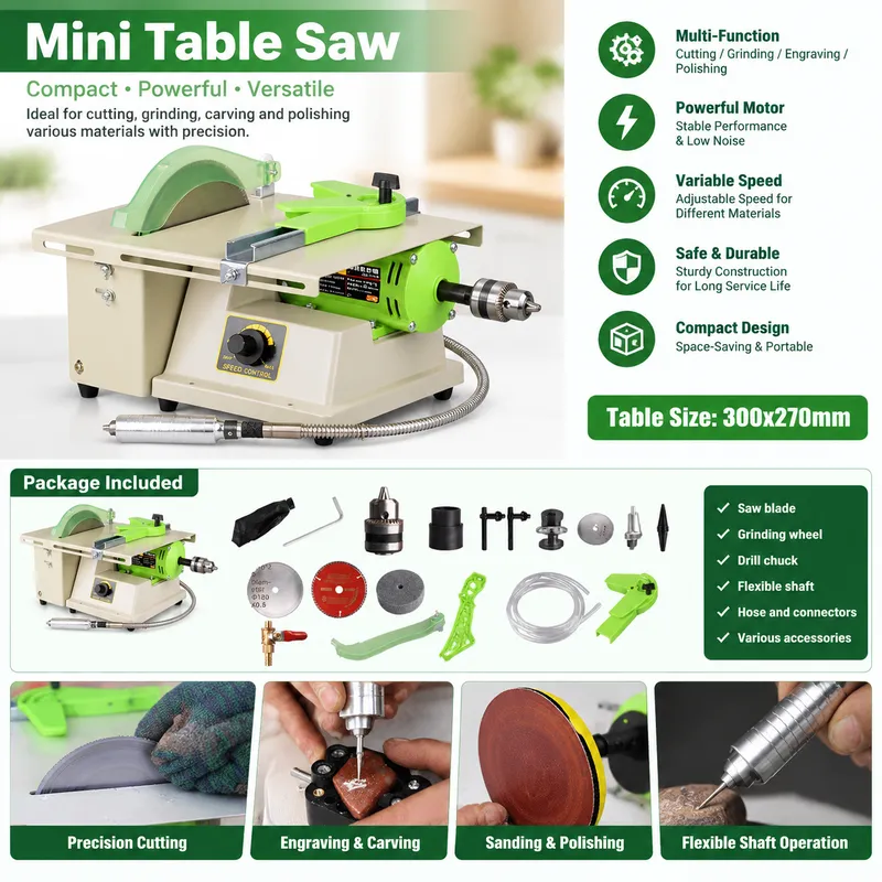 Jewelry Polisher Buffer Machine - เครื่องขัดเงาอเนกประสงค์สำหรับงานเครื่องประดับ 220V 1380W เครื่องเจียร เครื่องกลึง เครื่องมือตั้งโต๊ะ