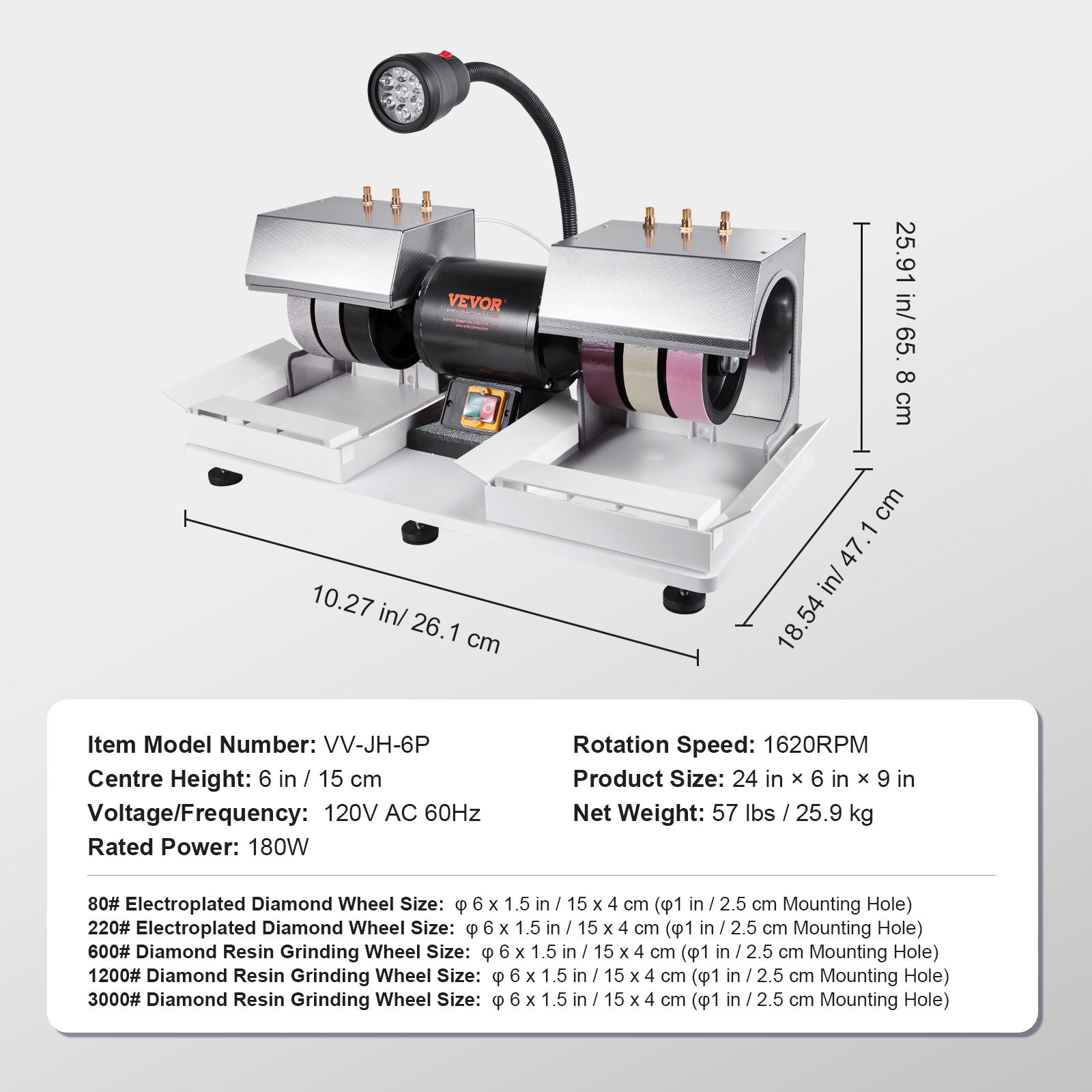 เครื่องเจียรพลอย 6 นิ้ว 2 แรงม - Lapidary Grinder Cabbing Machine บทวิจารณ์และราคา