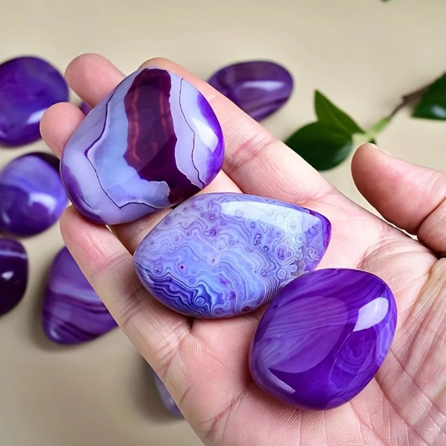 หินอาเกตสีม่วงธรรมชาติ ลายเส้น - Gemstone Polishing Kit บทวิจารณ์และราคา