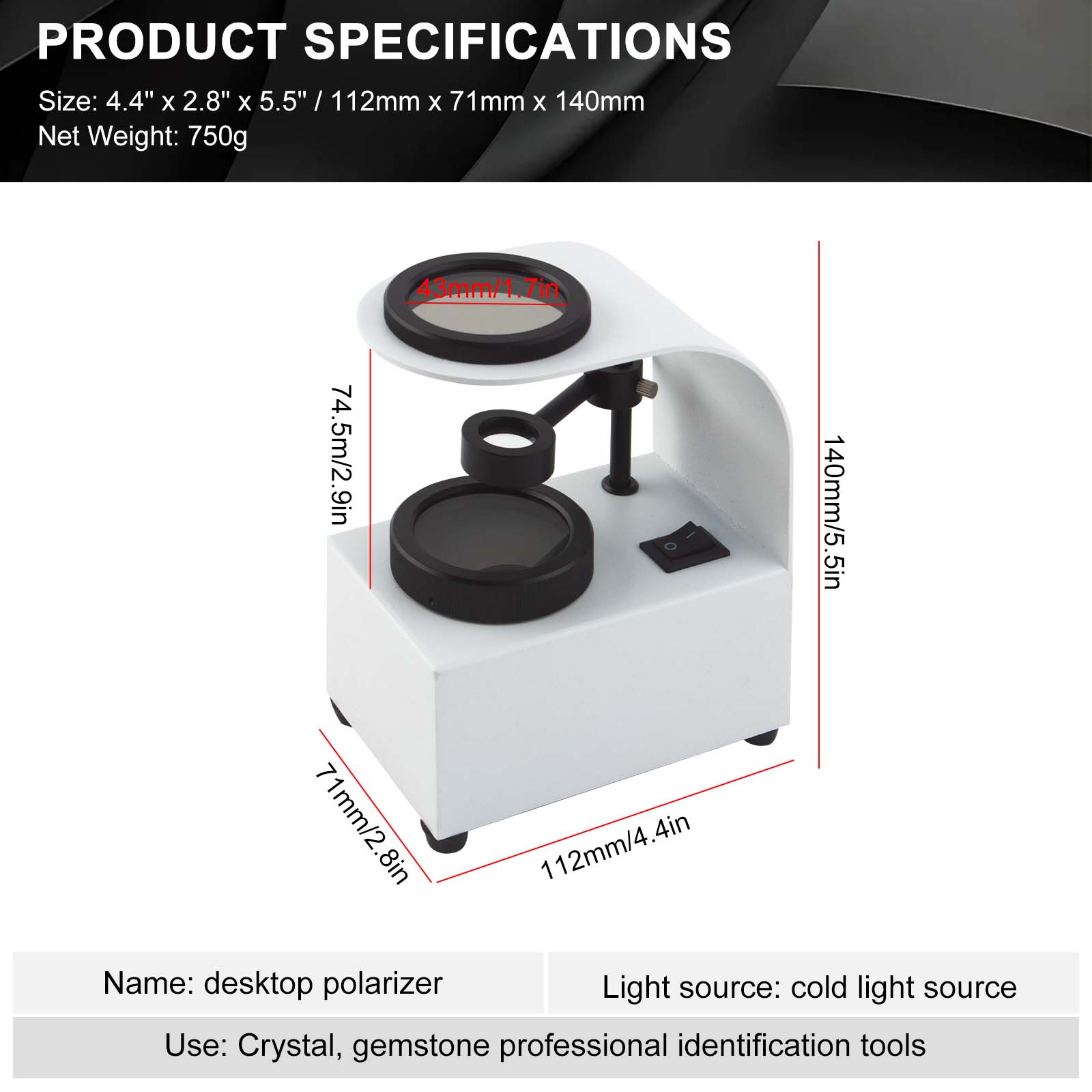 โพลาริสโคปตั้งโต๊ะสําหรับอัญมณ - Gemstone Identification Kit บทวิจารณ์และราคา